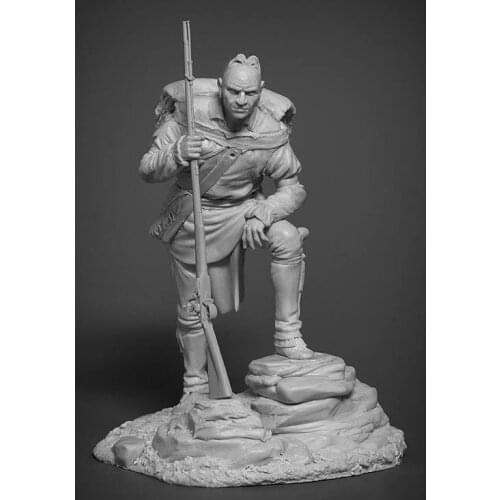 1/24 ancient warrior stand and watch Resin figure Model kits Miniature gk Unassembly Unpainted