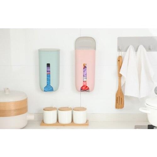 1PC Wall Mounted Storage Holder Racks Garbage Home Storing Dispenser Practical Grocery Bag Accessories Kitchen Organizer XB 067