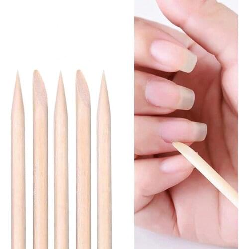 50/100/200Pcs/Bag Nail Art Wooden Double Head Cuticle Pusher 11.5CM Pedicure Dead Skin Remove Nail File Art Tools For Manicure