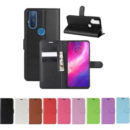 50pcs/lot PU leather Flip Wallet Litchi Pattern Phone Case For Moto One Hyper G8 Power Edge Plus Lychee Grain Cover
