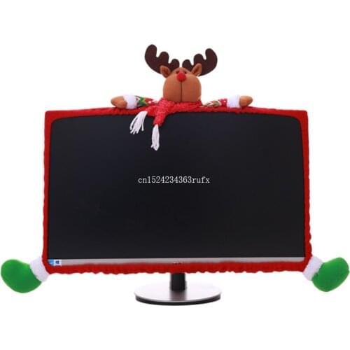 50pcs Christmas Decorations 19 to 27 inch Computer Cover TV Cover Santa Claus Snowman Covers Xmas Ornament Christmas