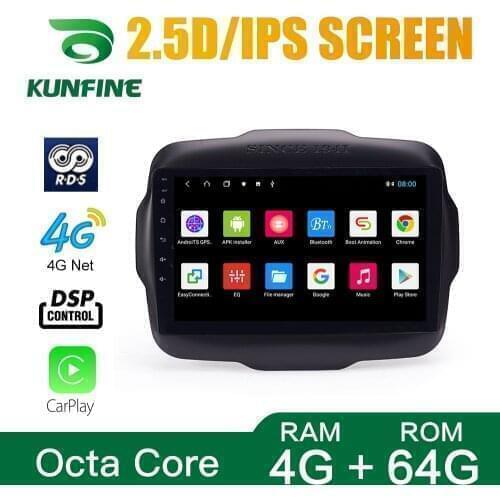 Android 10.0 1024*600 Octa Core Car DVD GPS Navigation Player Deckless Car Stereo for Jeep Renegade 2016 2017 Radio Headunit