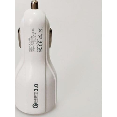 DIYKIT Quick Charge 3.0 Car Charger For Mobile Phone Dual Usb Car Charger 3.0 Fast Charging Adapter Mini Usb Car Charger