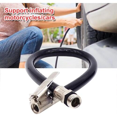 High Quality Car Black Air Rubber Hose Lock on Clip Chuck Tire Inflator Self-locking Tire Air Inflator Rubber Hose 12.5cm