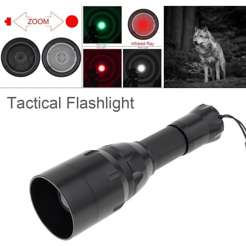 C16 Zoomable Focus Adjustable 1500 Lumens XPE 3 Color Infrared Hunting Light 850nm LED Range Radiation Tactical Flashlight