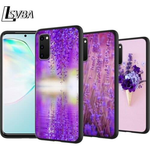 Lavender Purple flowers Anti-Fall Back Cover For Samsung Galaxy S20 Ultra Plus A01 A11 A21 A31 A41 A51 A71 A91 Phone Case