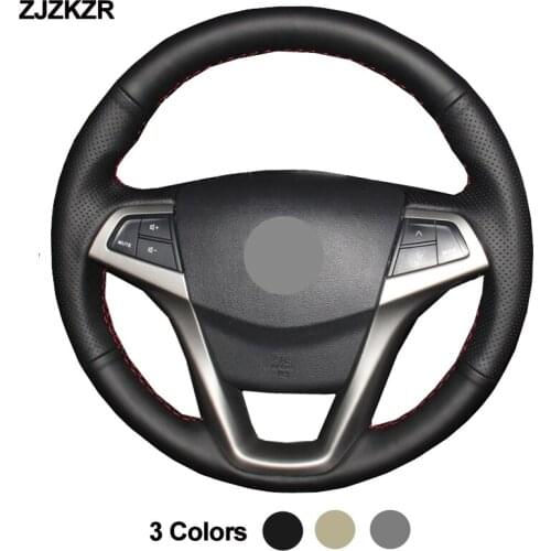 Car Steering-Wheel Cover Wrap Black Beige Gray Hand Sewing For Changan CS35 Eado Braid on the Steering wheel Car Accessories