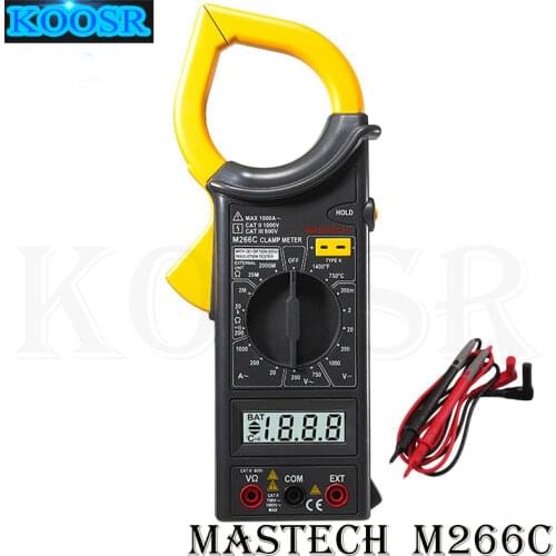 MASTECH M266C Digital Clamp Meter Voltmeter Ohmmeter ACVoltage AC Current Resistance Temp Tester Detector with Diode multimeter