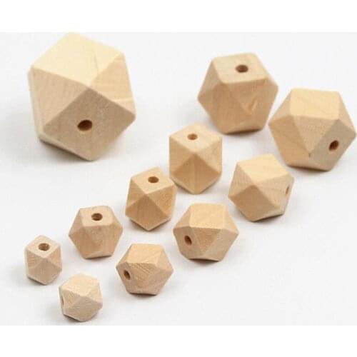 Wood Beads 10mm 12mm 14mm 16mm 20mm Natural Unfinished Geometric Wood Spacer Beads Jewelry DIY Wooden Necklace Accessories