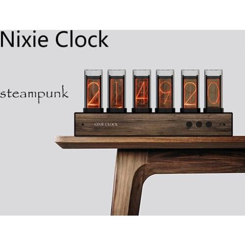 GHXAMP 6 Digits Nixie Clock RGB LED Simulation Glow Tube Clock Thousands Colors Seven Modes Adjustable Creativity Gift USB-5V
