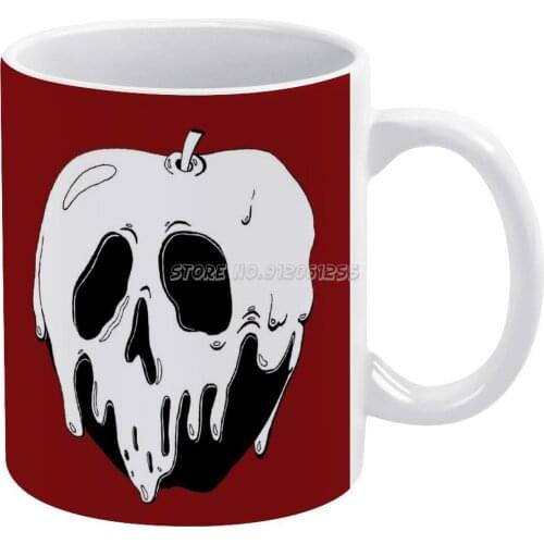 Poison White Mug White Ceramic Tea Cup Birthday Gift Milk Cups and Mugs And White Goth Poison Danger Mad Evil Skull
