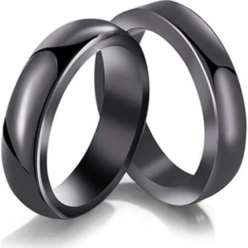 Hematite Ring for Women Men Non-magnetic Natural Stone Finger Rings High Quality Black Couple Rings Jewelry Gift For Lovers