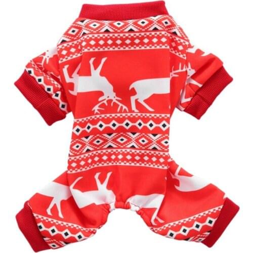 Dog Jumpsuit Pet Christmas Sweatshirt Polyester Costume 4-Legged Autumn Winter Warm Jumpsuit Small Dogs Clothing