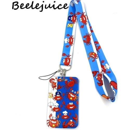 Crab Funny Women Men Credit Card ID Holder Bag Student Women Travel Card Cover Badge Car Keychain Gifts Accessories