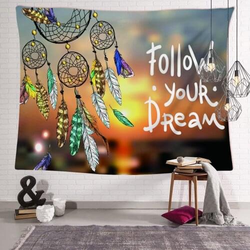 Creative Dreamcatcher Tapestry Boho Style Square Background Wall Decoration Multifunctional Blasket Carpet Chic Valance