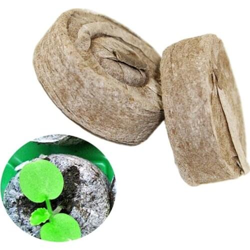 Sale Hot 1 pcs Simple compressed Plant Fiber Seedling Tray Nutrition Block Useful Biodegradable Peat Block Medium Packing Block