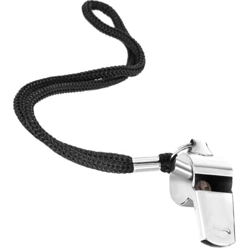 MagiDeal New Metal Referee Whistle and Lanyard for Football Soccer Basketball
