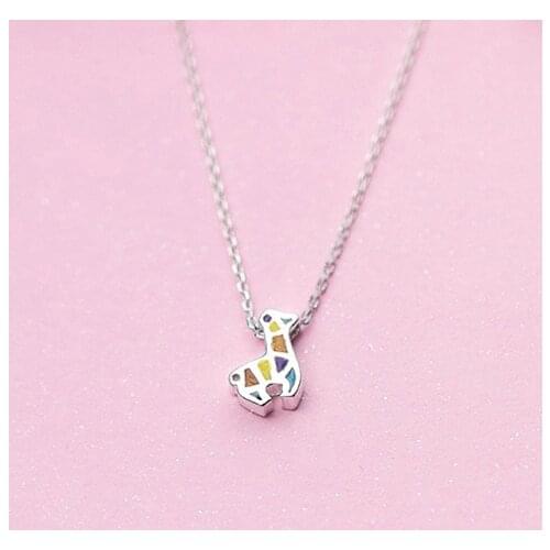 Daisies New Arrivals 925 Sterling Silver Colorful Giraffe Necklaces & Pendants for Women Fashion Sterling-silver-jewelry