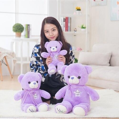 35/80cm Cute Purple Bear Plush Toys High Quality Stuffed Lovely Animals Teddy Bear Dolls for Classmate Kids Graduation Gifts