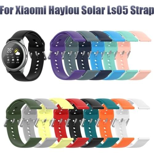 Soft Silicone Strap For Xiaomi Haylou Solar Ls05 Smart Watch 12 Color Replacement Buckle Watchband For Xiaomi Haylou Solar Ls05