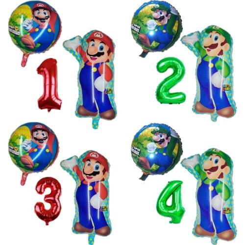 Super Mary Mario Balloon Cartoons set Birthday party balloon Game theme Boy girl Party decoration balloon
