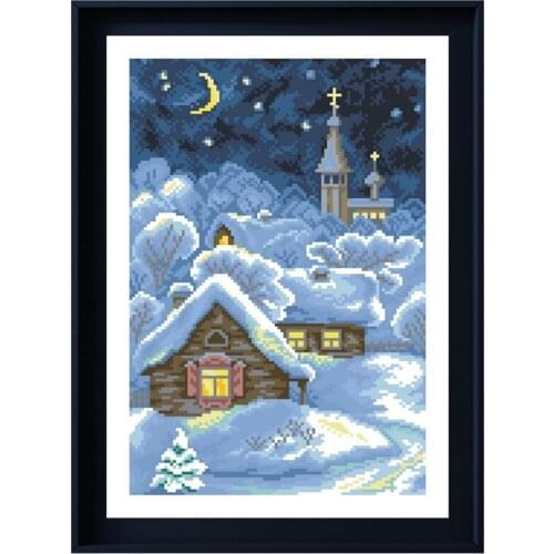 Dreampattern Christmas fairy tale cross stitch kits winter embroidery needlework sets 18ct 14ct 11ct white cloth DIY handmade