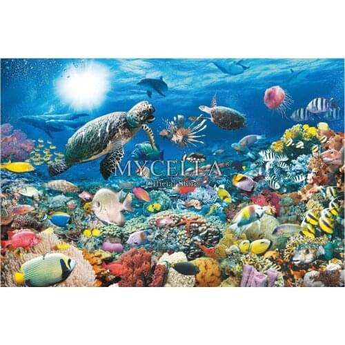 Underwater World 5d Diy Diamond Painting Full Rhinestone Stitch Diamond Mosaic Turtle Diamond Embroidery Animals Christmas Gift