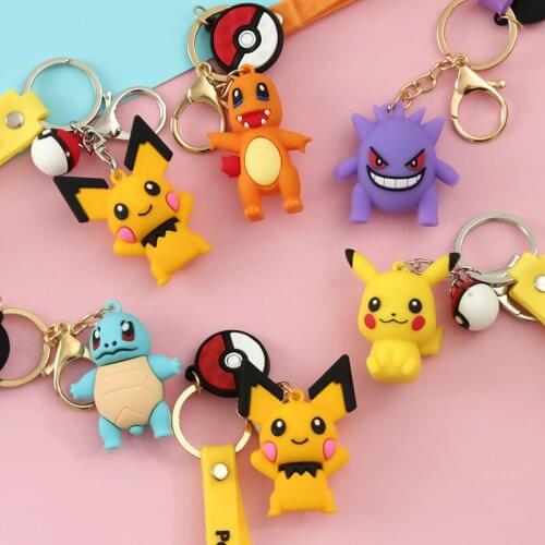 Pokemon Pikachu Jenny Turtle Series Doll keychain Schoolbag pendant for boys and girls Cartoons key chain Cute doll accessories
