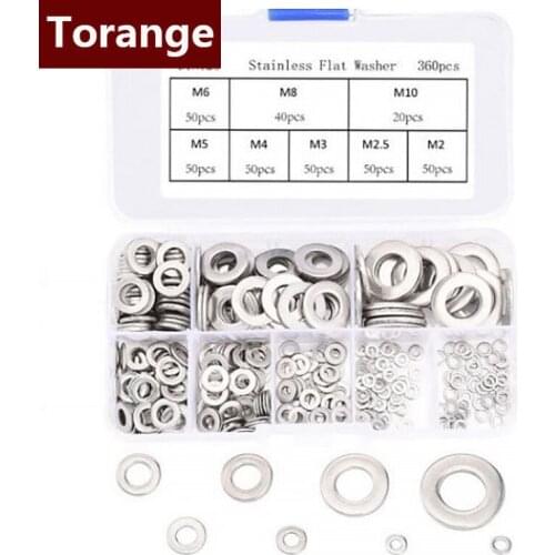 304 stainless steel flat washer seal ring spacer suit screw meson metal gasket suit M2 M2.5 M3 M4 M5 M6 M8 M10 combination suit