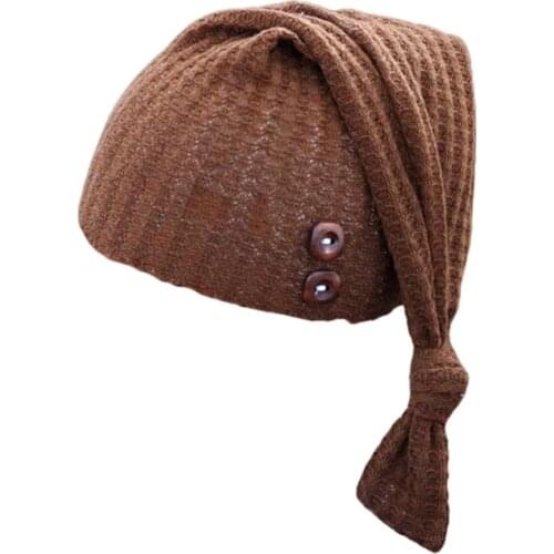 Newborn Photography Props Baby Woven Long Tail Hat Knitted Crochet Beanie Infants Photo Shooting Accessories