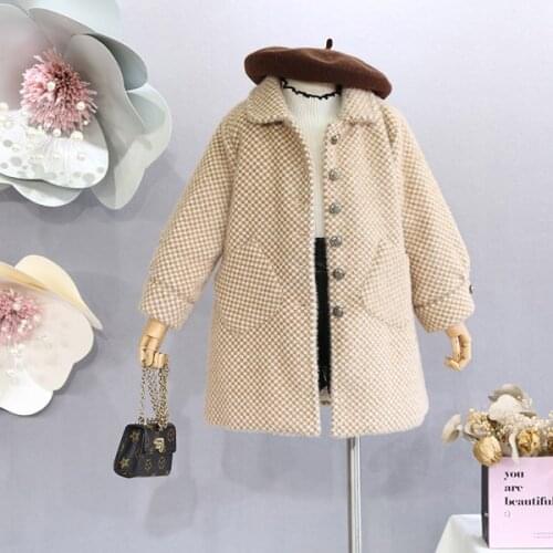 Girl wool cotton coat autumn and winter