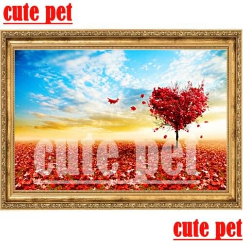 Cute pet No Frame CrossStitch Wallpaper Love tree Home Decor diamond painting Diamond Mosaic Diamond Embroidery Painting artwork