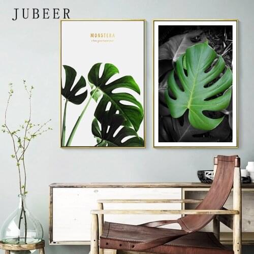 Scandinavian Style Green Plant Canvas Painting Leaf Decoration Pictures for Living Room Paintings On the Wall Home Decor