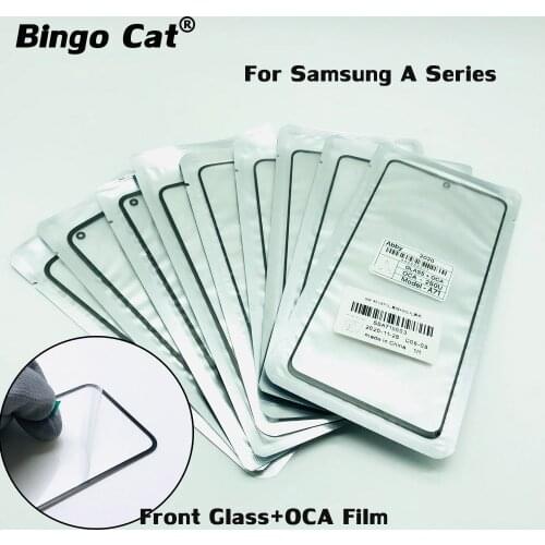 5pc Glass+OCA For Samsung M21 M51 M31 A02S A20S A21 A31 A32 A42 A52 A12 M31S Note 20 S21 S20 FE Outer Glass Panel Replace Repair