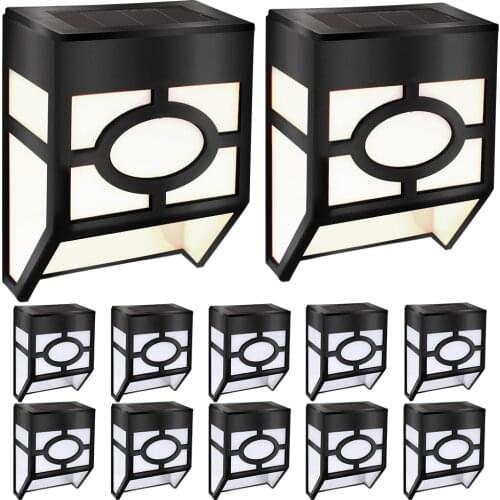 LED Outdoor Fence Lights Waterproof Wall Lamp Garden Landscape Decoration 1/2 Modes Deck Lighting for Front Door Yard 4-12pcs