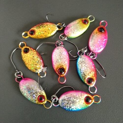 Swolfy 10PCS/LOT Micro Jigging Metal Fishing Lure 2g/3g/5g Mini lure with Single Hook Artificial Lures Jigbait Fishing Tackle