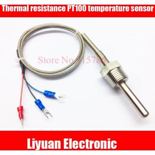 1pcs Thermal resistance PT100 temperature sensor K type thermocouple 1/2 thread temperature probe boiler