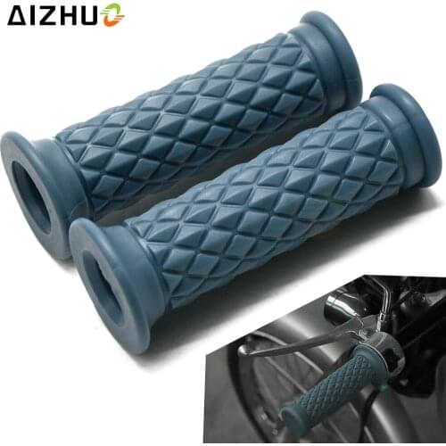 22MM 25MM Motorcycle Vintage Rubber Motorcycle Motorbike Handlebar Thruster Handle Grips For Kawasaki Classic 1600 2003-2006 04