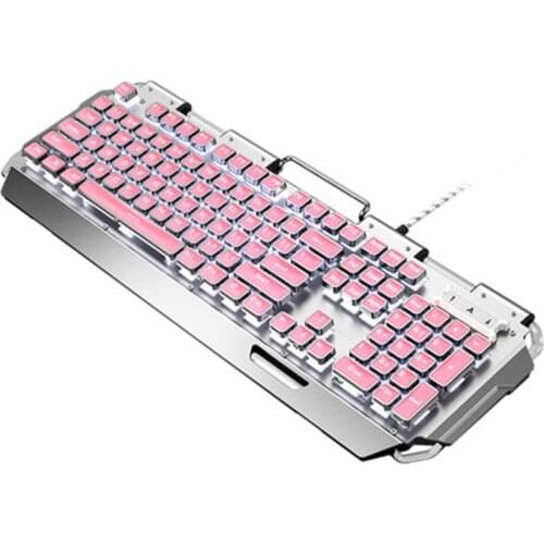 104-key waterproof keyboard for X10 steampunk keyboard cute pink real mechanical keyboard green axis gaming desktop computer