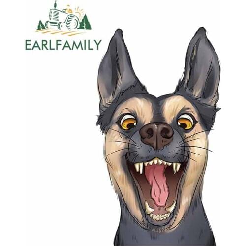 EARLFAMILY 13cm x 7.6cm for Surprised Cute Puppy Waterproof Car Stickers Cartoon Laptop Decoration Decal Refrigerator Graphics