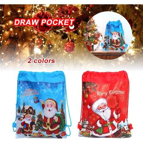 Christmas Gift Candy Bag Santa Claus Drawstring Big Backpack Kids New Year Banquet Stockings Gifts Holders Bag Home Xmas Party 2