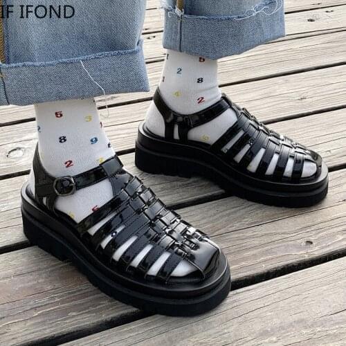 IF IFOND 2021 Summer Gladiator Women Sandals Buckle Strap Platform Heel Sandals Women Outdoor Beach Casual Sports Female Shoes