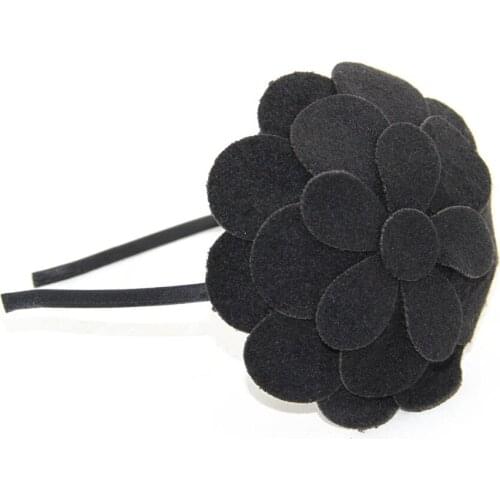 Winter style wool velvet flower hat style women children flower winter hairband hair accessories girls headband