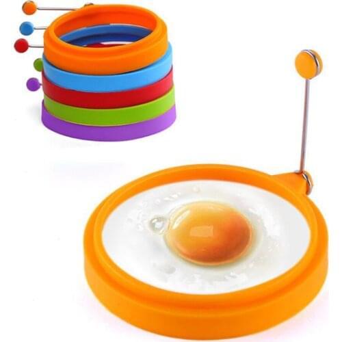 1Pc New Silicone Fried Egg Pancake Ring Omelette Fried Egg Round Shaper Eggs Mould for Cooking Breakfast Frying Pan Oven Kitchen