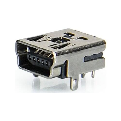 10pcs 20pcs/lot USB 5 Pin 2 Feet Flat Edge DIP Connectors Female MINI USB Connector Port Jack Sockect Terminals Tail Plug