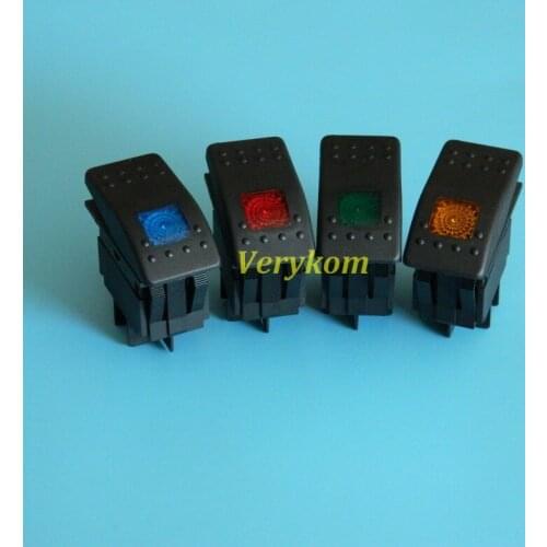 10pcs/lot Red Green Blue Yellow 4 Pin ON OFF 12V DC 220V AC Led Light RV Marine Auto Boat Car Rocker Boat Switch DPST Daystar