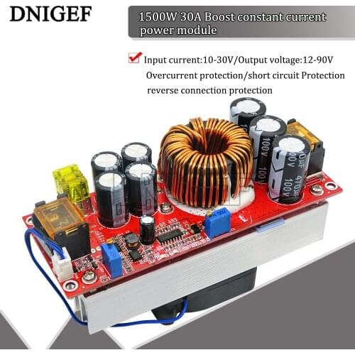 1500W 30A DC-DC Step Up Power Supply Module Boost Converter 10-60V to 12-90V Adjustable Voltage Charger