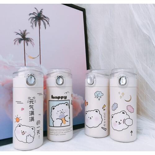 350ml 450ml New Pea Thermos Cup Stainless Steel Cup with Lovely Bouncing Cap Convenient To Carry Long Time Heat Preservation