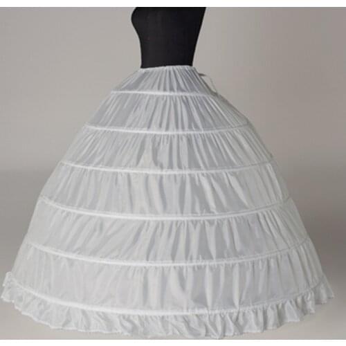 Ball Gown 6 Hoops Petticoat Wedding Slip Crinoline Bridal Underskirt Layes Slip 6 Hoop Skirt Crinoline For Quinceanera Dress