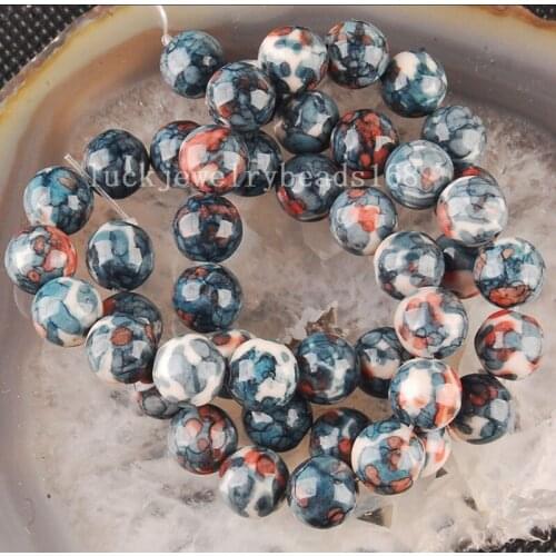 Free shipping Women Fashion Jewelry 8mm Fashion Gray Jaspe Round Loose Beads 15.5" FG6296